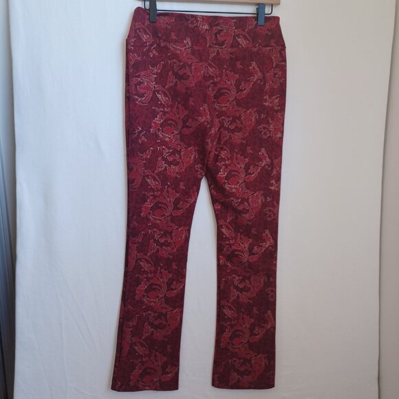 Soft Surroundings Pants Maroon Ponte Knit Leggings Pull On Stretch Womens Small - Picture 3 of 9